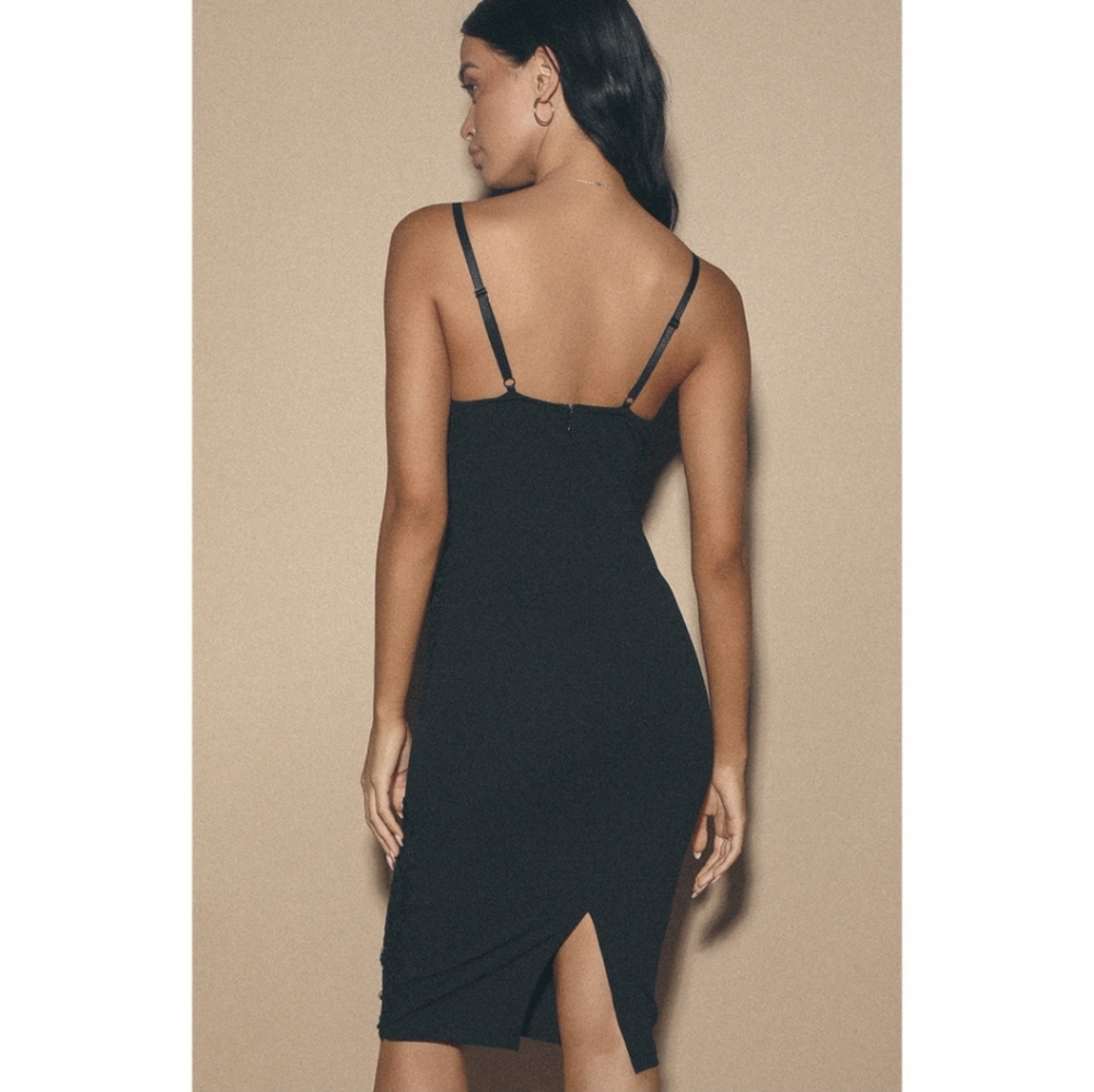 Lulu's Black Embroidered Mesh Lace Bodycon Dress Can't Deny It Size XL NWT - Picture 3 of 16